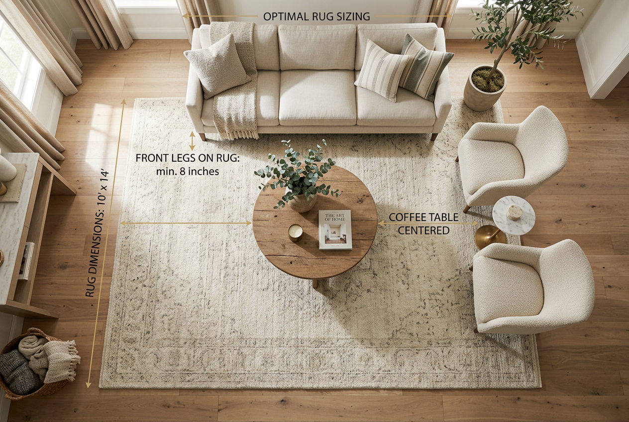 How to Choose a Rug Size for Different Furniture Layouts