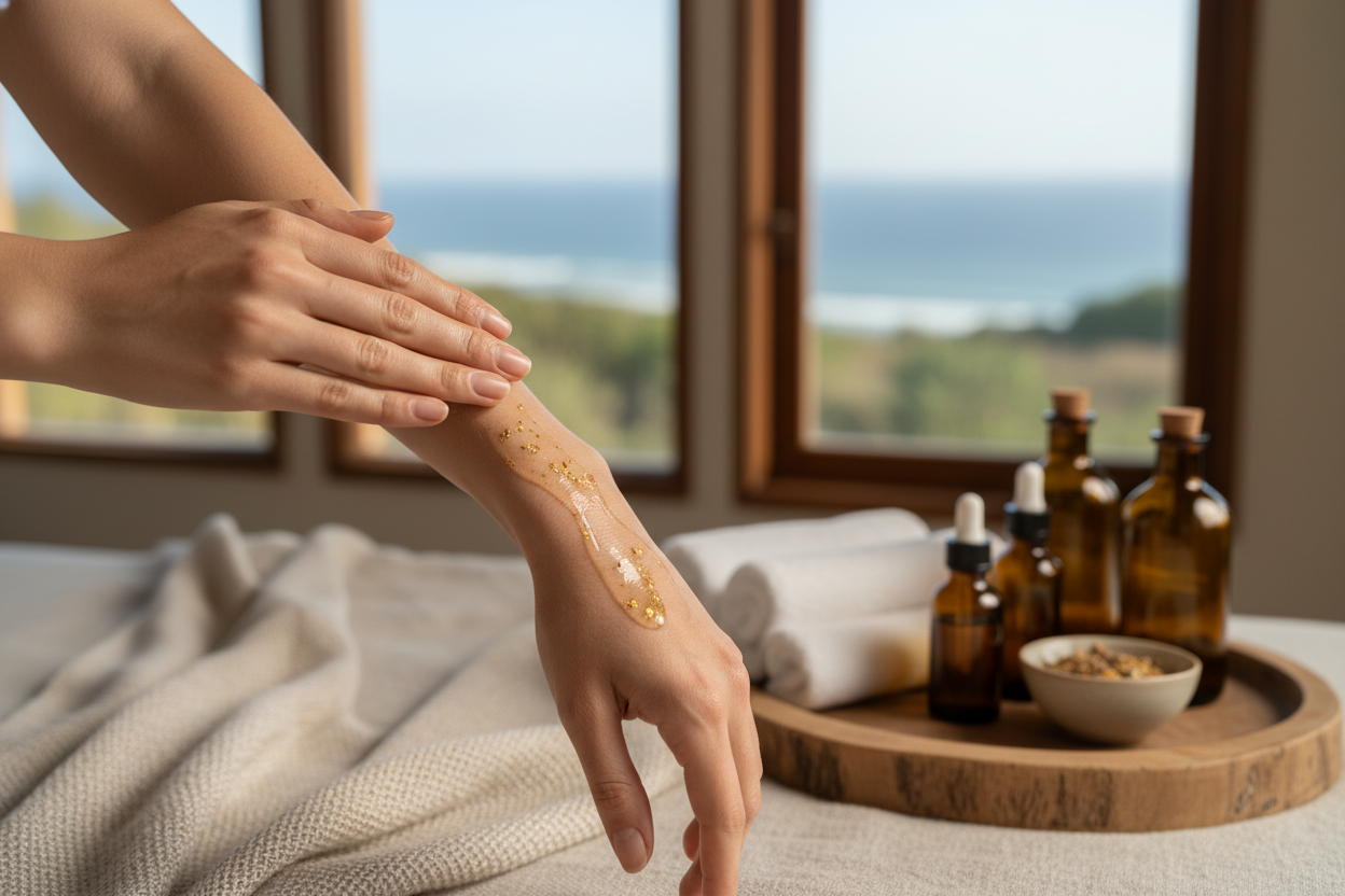 Body oil self-care ritual