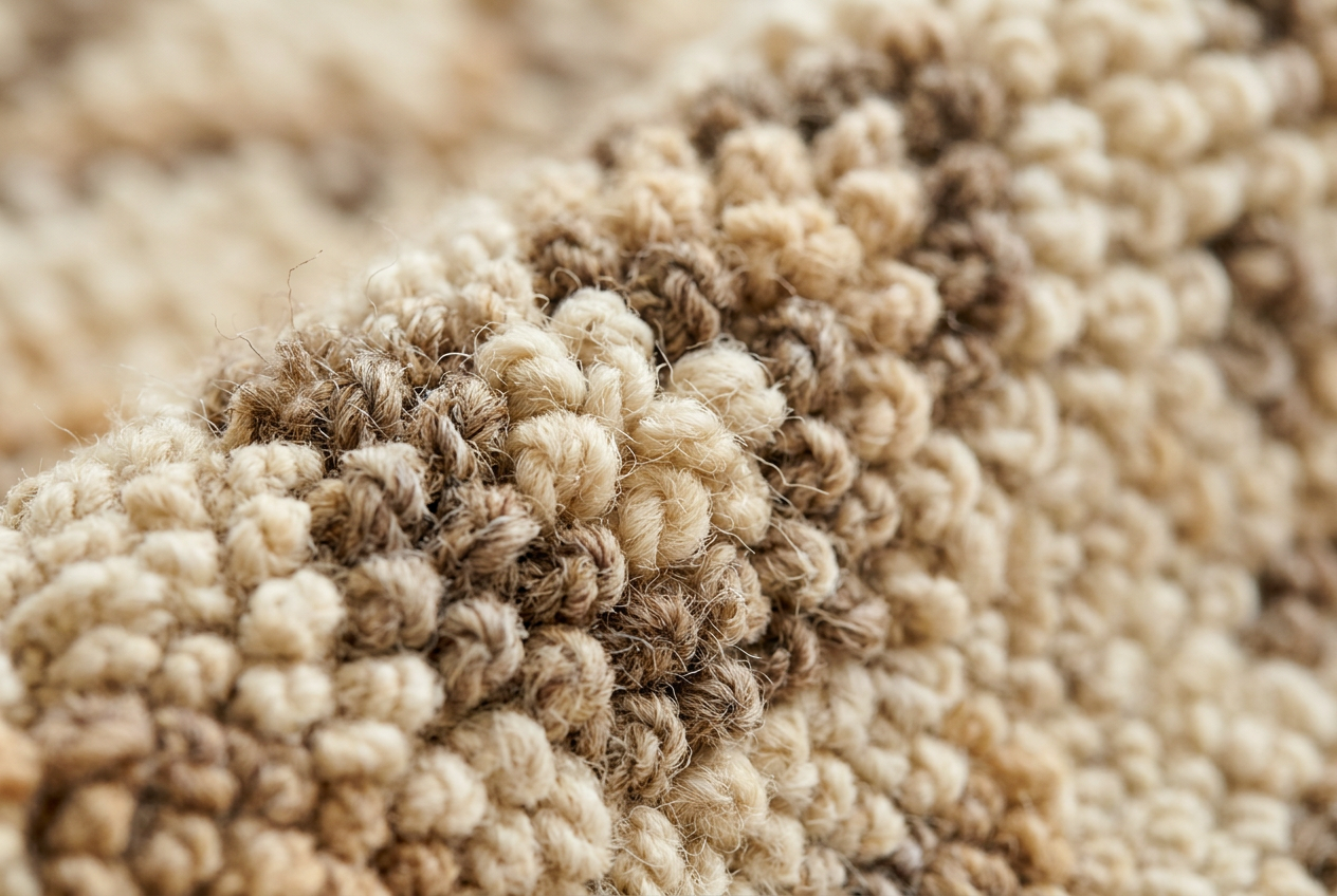 A close-up of wool texture or an artisan finishing a handmade rug