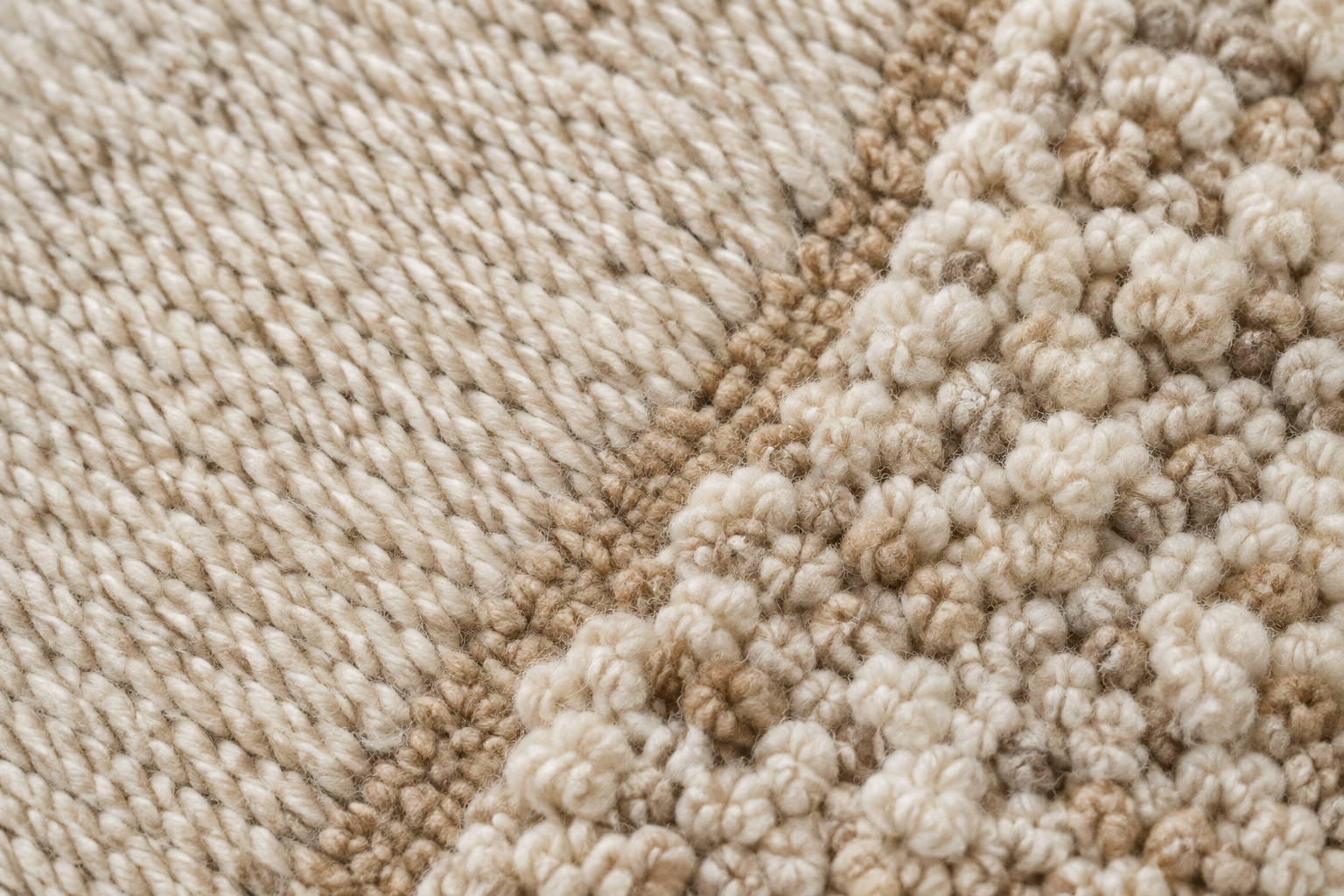 Macro image showing two different fibers/textures incorporated into one handcraf…
